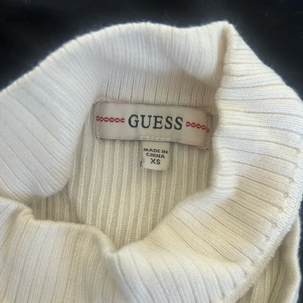 GUESS Women's Ribbed Cowl Neck Sweater - Cream